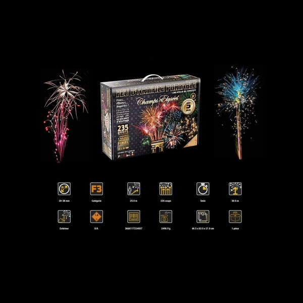 Batterie feu d'artifice automatique 235 départs 5mn