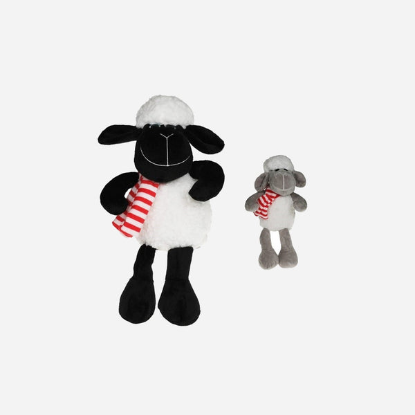 Peluche mouton Chaussette avec écharpe assorti 28 cm
