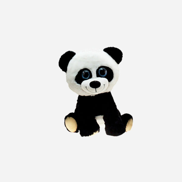 Peluche panda assis luxe 20 cm