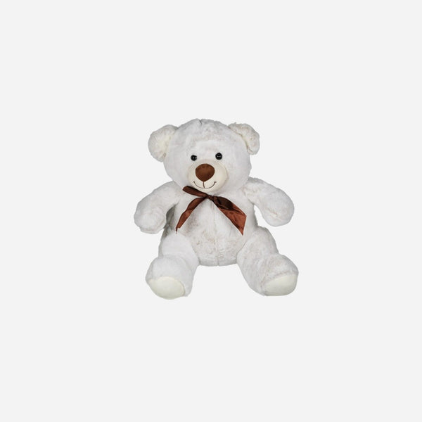 Peluche ours assis "Bert" avec noeud ruban 40 cm