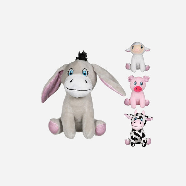 Peluche animal de la ferme assis assorti 15 cm
