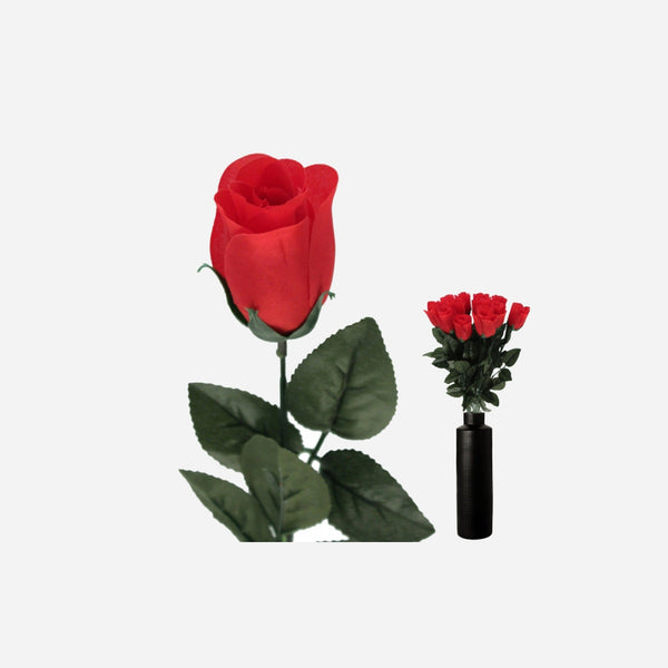 Fleur artificielle bouton de rose rouge 60 cm