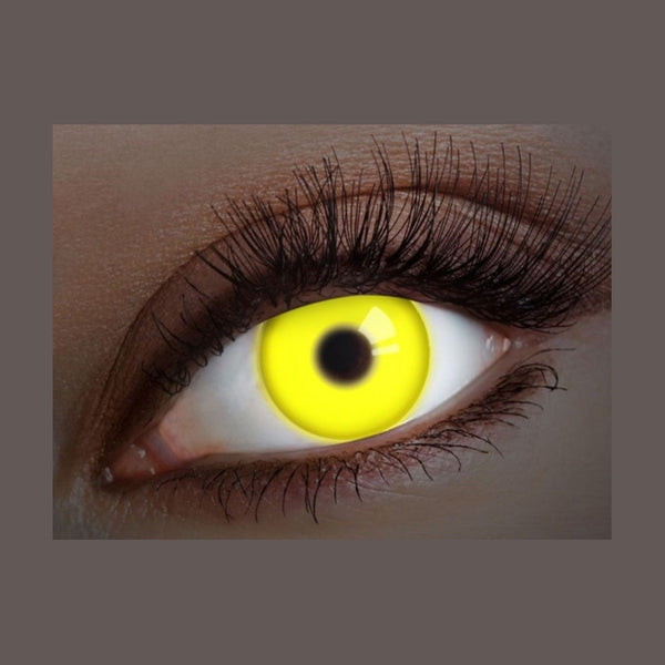 Lentilles de contact UV neon fluo jaune 12 mois