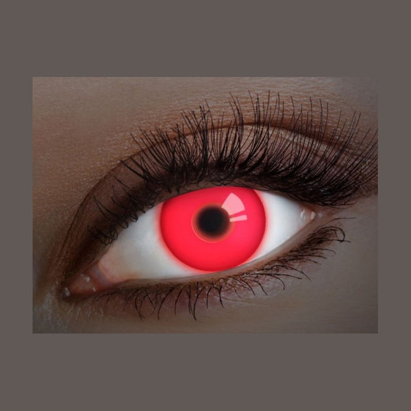 Lentilles de contact UV neon fluo rouge 12 mois