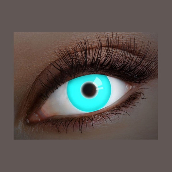 Lentilles de contact UV neon fluo bleu clair 12 mois