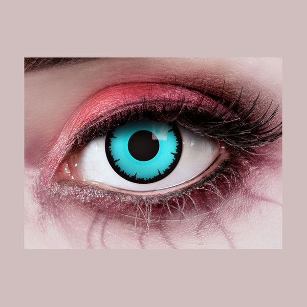 Lentilles de contact vampire facepainting bleu noir 12 mois