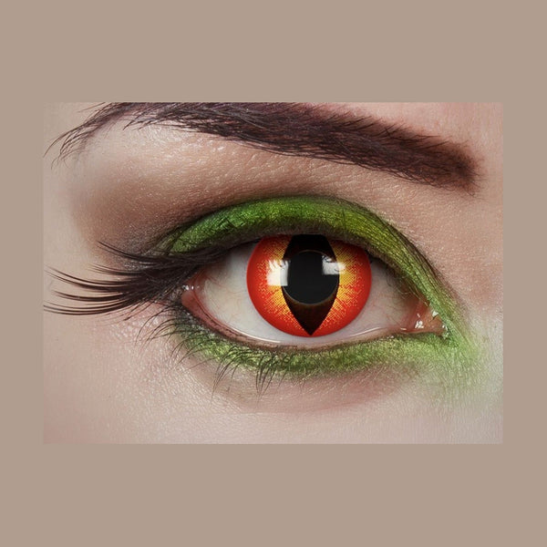 Lentilles de contact chat démon dragon orange jaune 12 mois