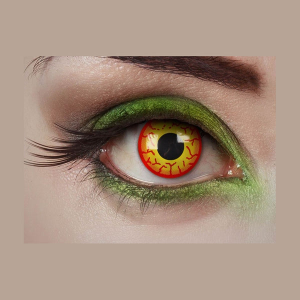 Lentilles de contact démon diable yeux injectés jaune 1 jour