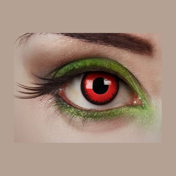 Lentilles de contact loup garou vampire rouge noir 1 jour