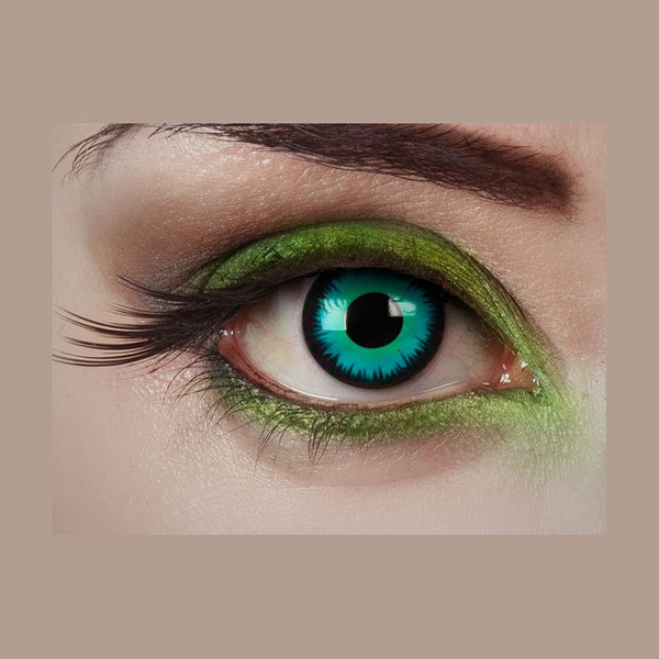 Lentilles de contact sorcière vampire alien vert noir 1 jour