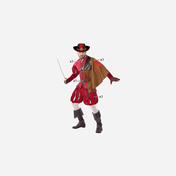 Déguisement de mousquetaire 4 pièces homme Taille M/L