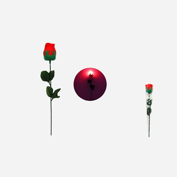 Fleur artificielle bouton de rose rouge lumineux LED 32 cm