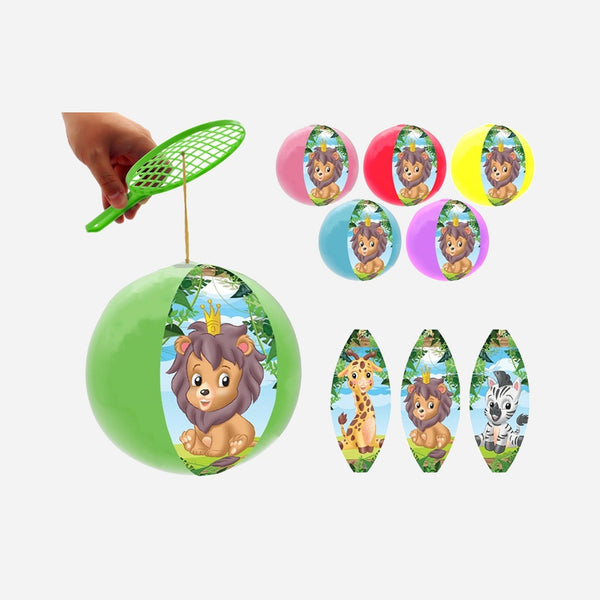 Tape-balle racket ball animaux zoo assorti 22 cm