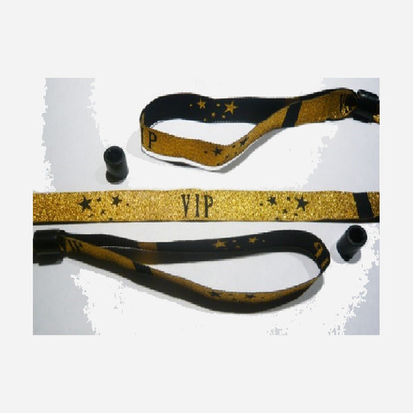 Bracelet en tissu "VIP" or 15 mm