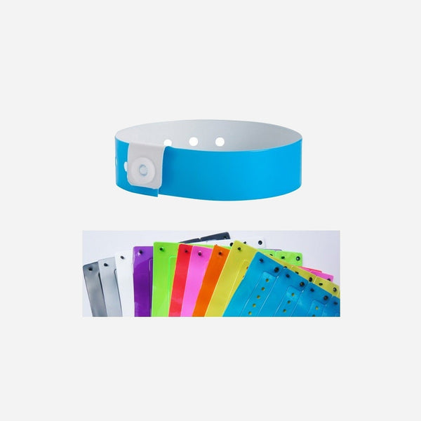Bracelet vinyle brillant sans marquage bleu 19 mm