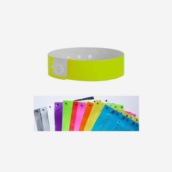 Bracelet vinyle brillant sans marquage jaune clair 19 mm