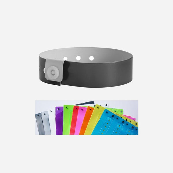 Bracelet vinyle brillant sans marquage noir 19 mm
