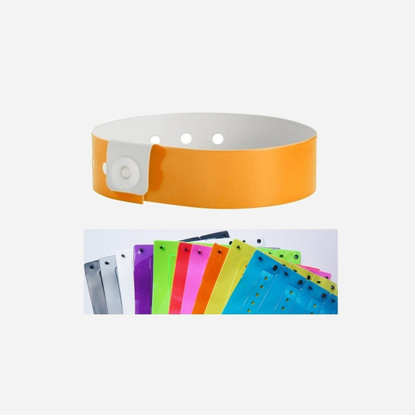 Bracelet vinyle brillant sans marquage orange 19 mm