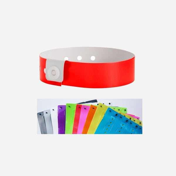 Bracelet vinyle brillant sans marquage rouge 19 mm