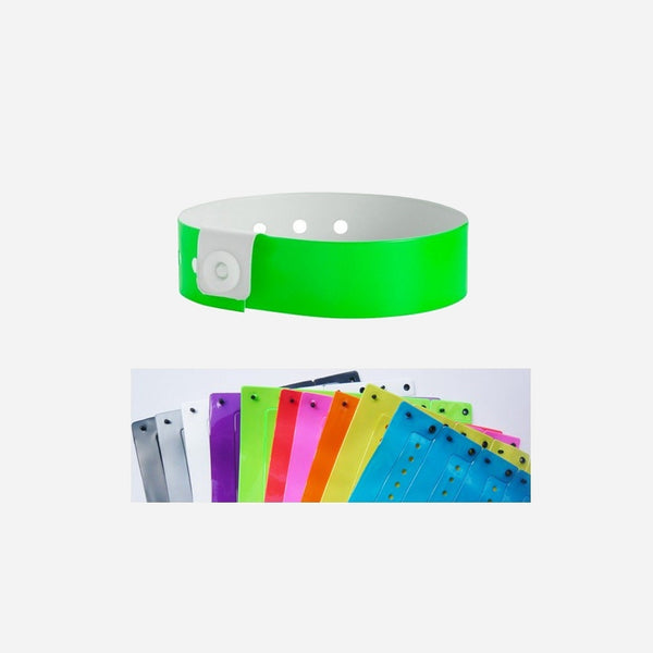 Bracelet vinyle brillant sans marquage vert 19 mm