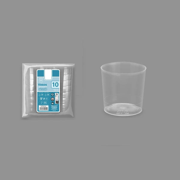 Lot de 10 gobelets mojito réutilisables transparents 33 cl