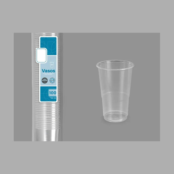 Lot de 100 gobelets réutilisables transparents 25 cl