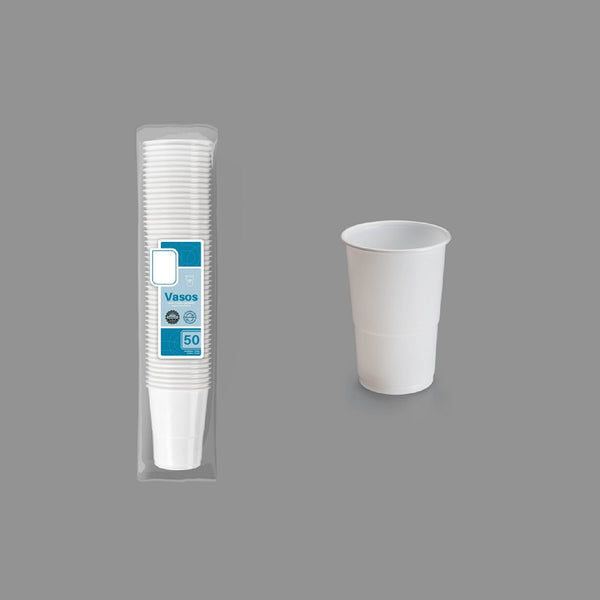 Lot de 50 gobelets réutilisables blanc 25 cl