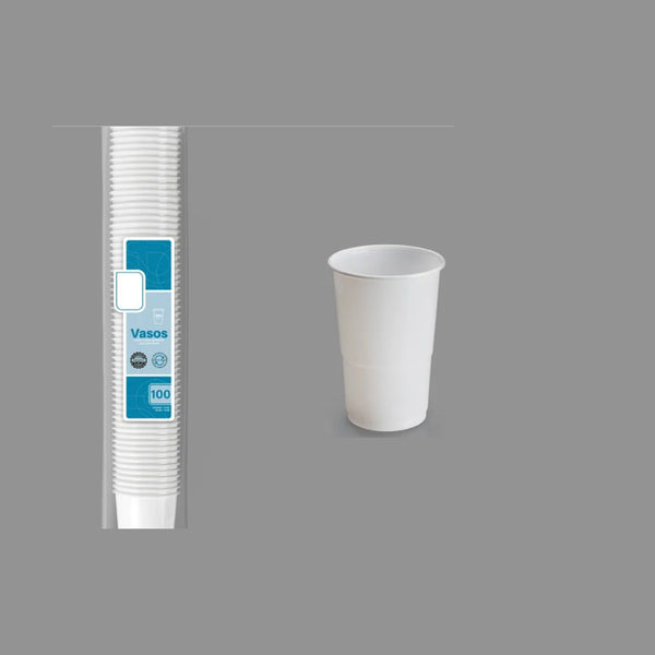 Lot de 100 gobelets réutilisables blanc 25 cl
