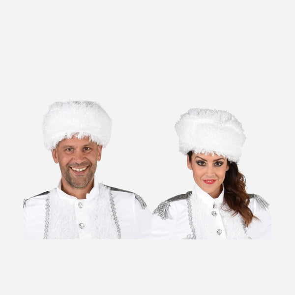 Chapeau cosaque blanc glaçé adulte