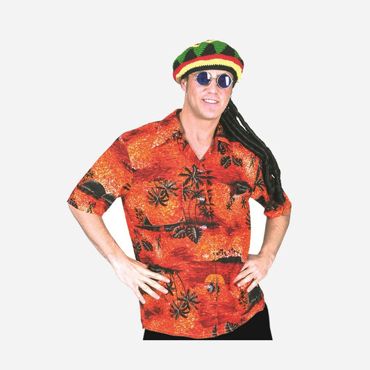 Chemise Tahiti Hawaï rouge