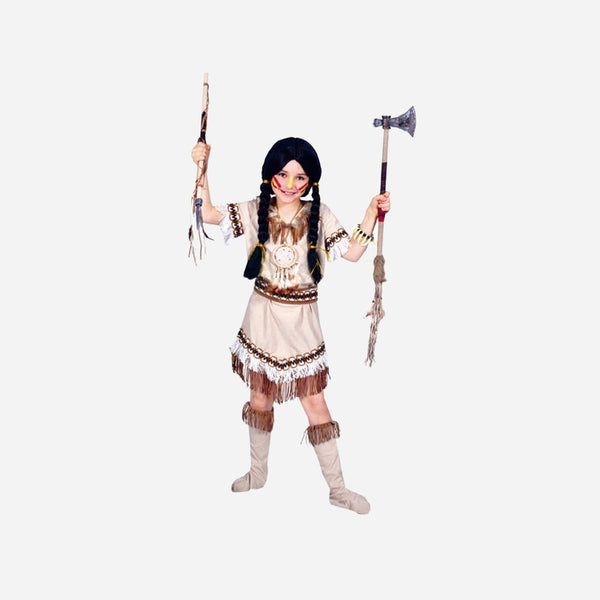Robe & bottes de fille sioux beige