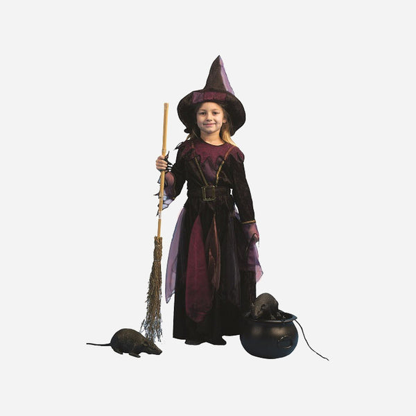 Déguisement sorcière noir et violet enfant