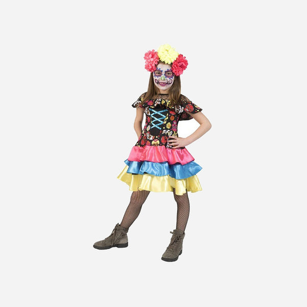 Déguisement jour des morts coloré fille