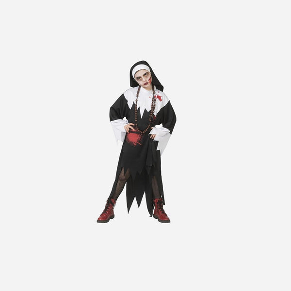 Déguisement de nonne zombie enfant