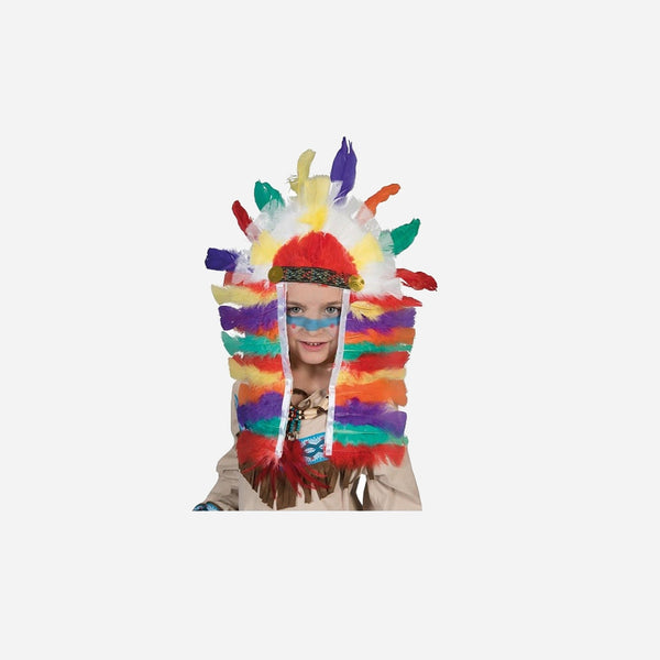 Coiffe d'indien couleurs grande enfant