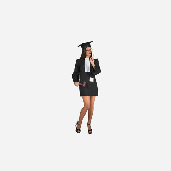 Déguisement de juge noir 2 pièces femme