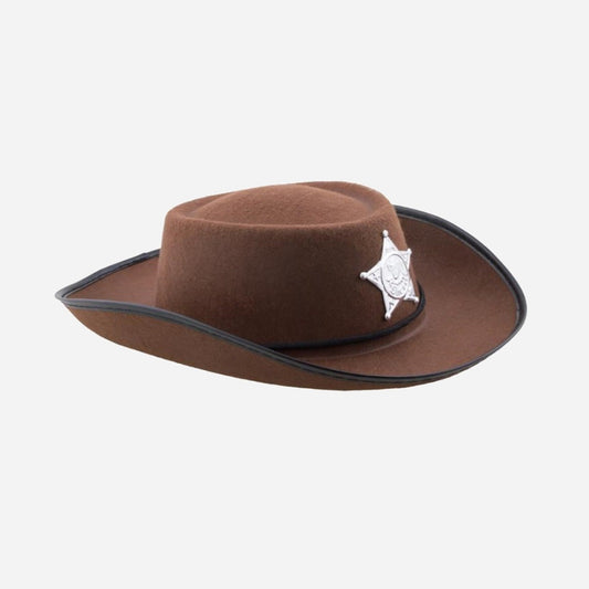 Chapeau cowboy avec étoile et cordon enfant