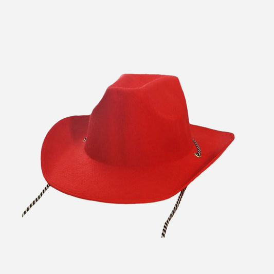 Chapeau cowboy feutrine avec corde