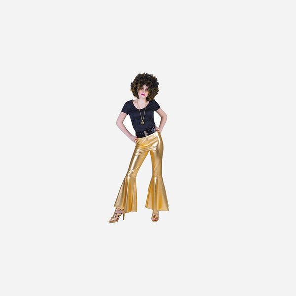 Pantalon pattes d'éléphant or femme