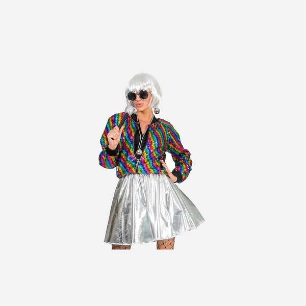 Veste bomber à sequins rainbow Taille unique