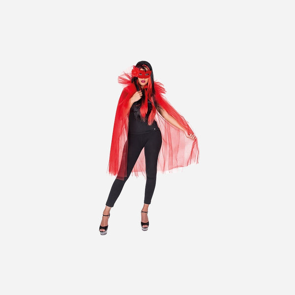 Cape en tulle rouge adulte Taille unique