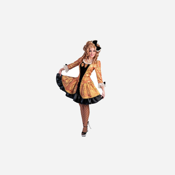 Robe sexy baroque Marie-Christina orange femme Taille XS