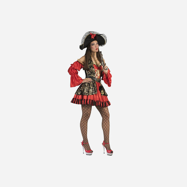 Déguisement pirate femme rouge