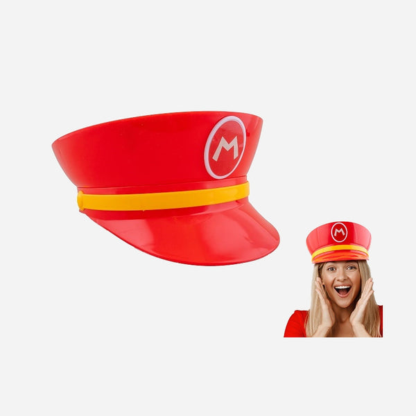 Casquette rigide Mario rouge 19 × 17 cm fantaisie