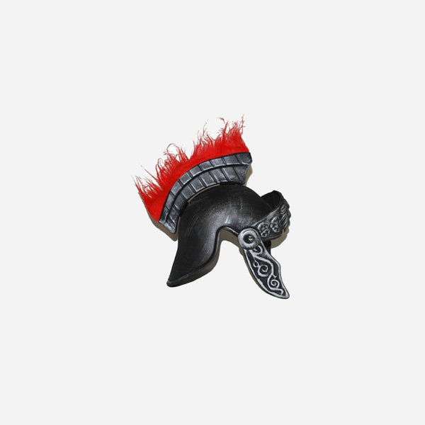 Casque de romain avec plumeau rouge pour enfant