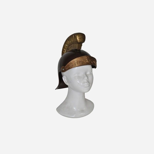 Casque de romain noir et doré adulte