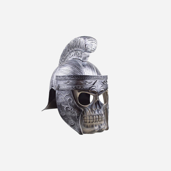 Casque de romain argent avec masque intégré adulte