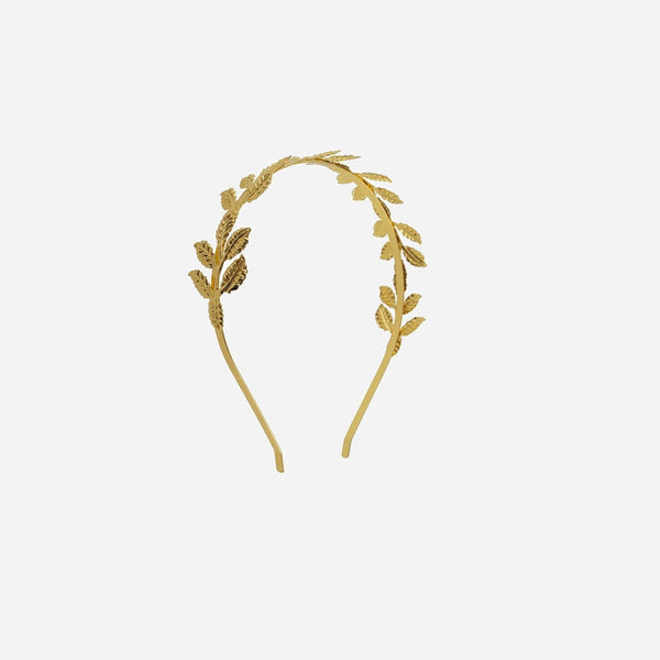 Serre-tête/diadème feuilles de laurier or