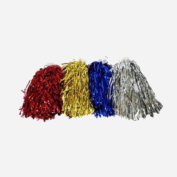 Paire de pompons avec anneaux métallisé 230 g