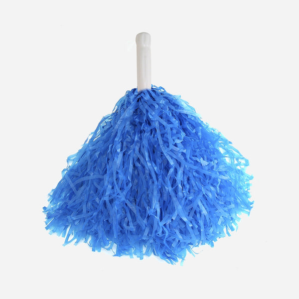 Paire de pompons pom pom girl avec poignée leger bleu
